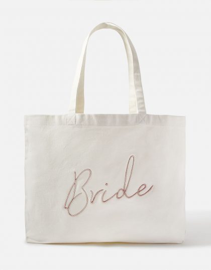 Bride embroidered shopper bag