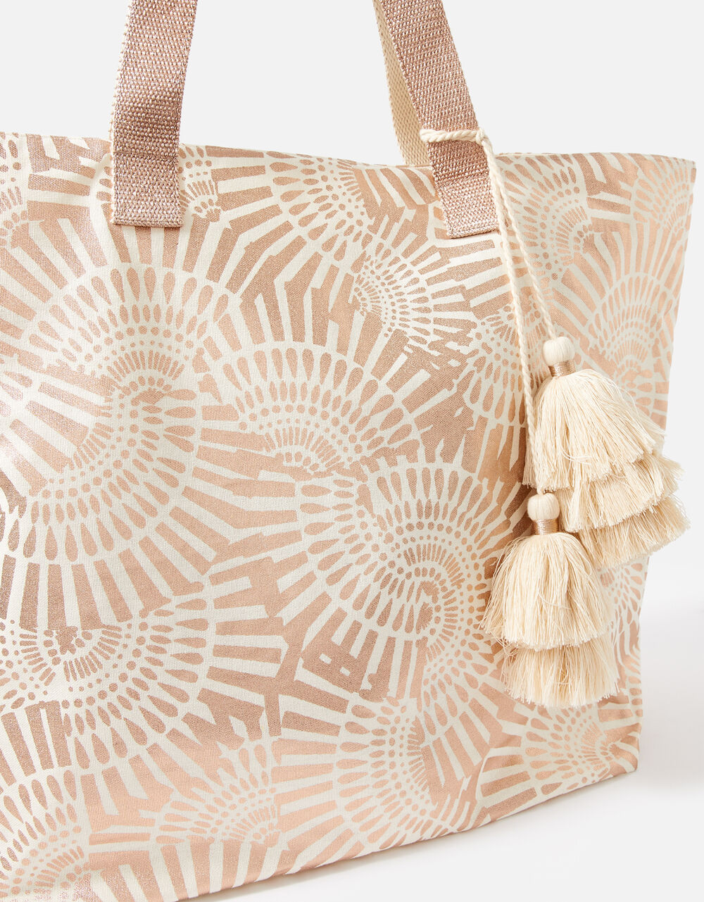 Mia metallic shell print tote bag - Image 2